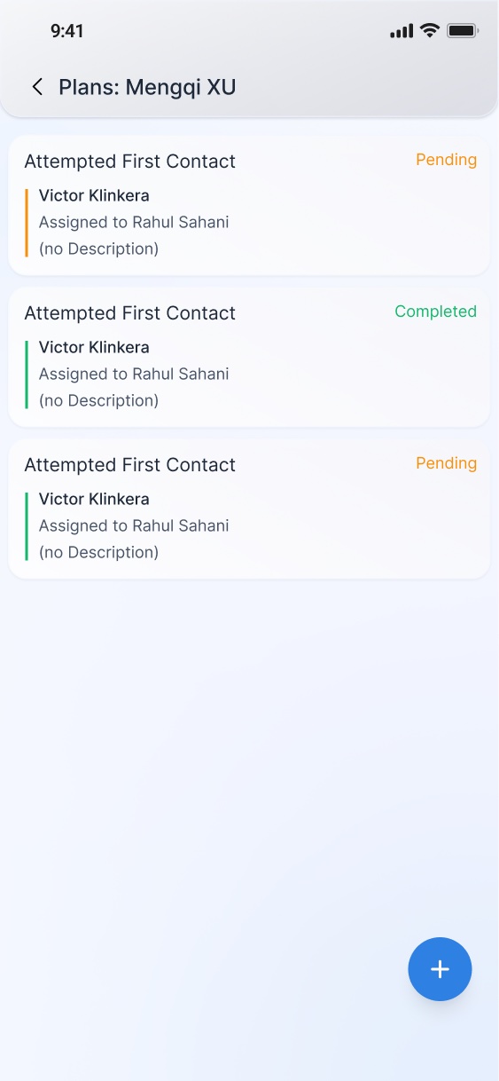 Hausleads mobile app: the Plans screen